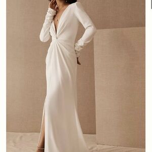 Anthropologie Cream Long Sleeve Dress